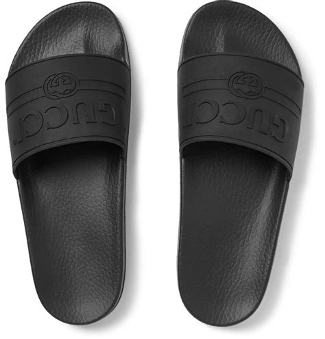 black rubber gucci slides|black gucci slides nordstrom.